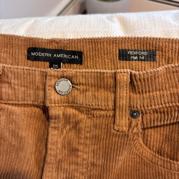 Fidelity Modern American Rexford High Waist Wide Brown Corduroy Jeans Sz 25 NWT - Picture 6 of 7